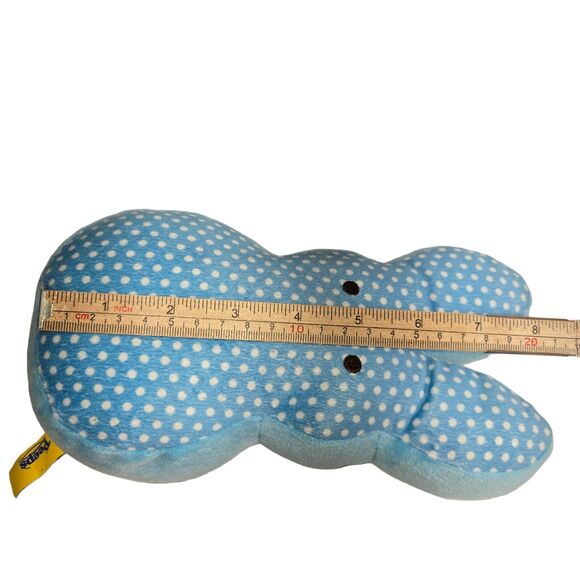 Peeps Commonwealth Plush Blue White Polka Dot‎ Bunny Rabbit Beanie Bottom 9" - Picture 11 of 12